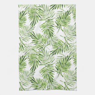 Green Palm Leaves Tea Towel