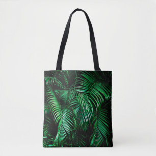 Green palm leaves tote bag