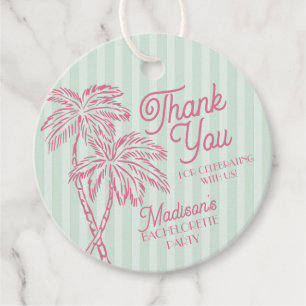 Green Palm Spring Pastel Beach Bachelorette Party Favour Tags