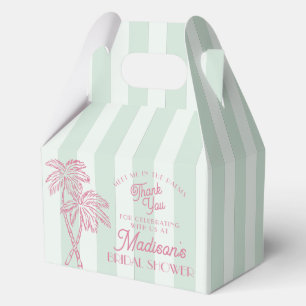 Green Palm Spring Pastel Beach Bridal Shower Favour Box