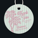 Green Palm Spring Pastel Beach Bridal Shower Favour Tags<br><div class="desc">Meet me in the palms! Our Palm Springs Party Collection is a dreamy blend of vintage beach cabana charm and pastel perfection. Featuring soft stripes, breezy palm trees, and a touch of retro glam, this collection brings the magic of a sun-soaked getaway to your celebration. Whether you're hosting a bachelorette...</div>