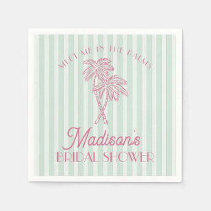 Green Palm Spring Pastel Beach Bridal Shower Napkin