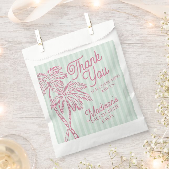 Green Palm Spring Pastel Beach Party Favour Bag (Clipped)