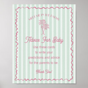 Green Palm Springs Pastel Beach Advice for Baby Poster