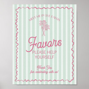 Green Palm Springs Pastel Beach Favours Poster