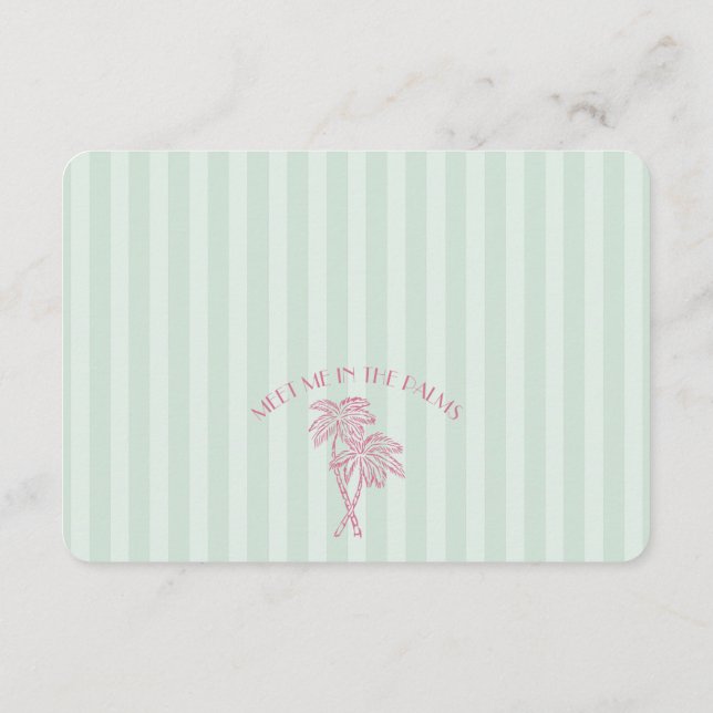 Green Palm Springs Pastel Beach Registry Insert (Back)