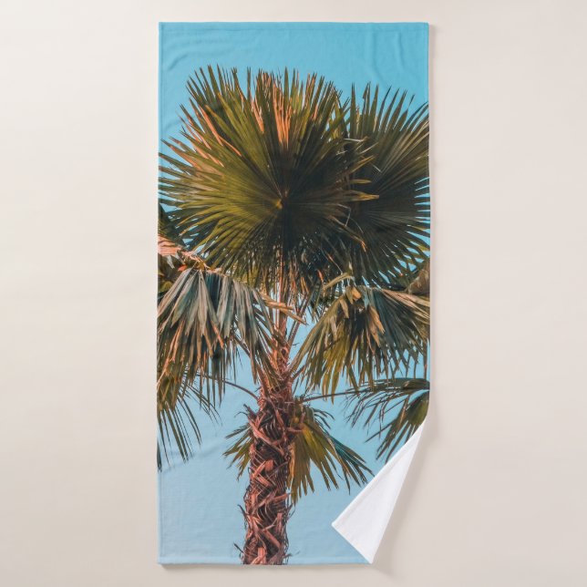 Green palm tree bath towel (Bath Towel)