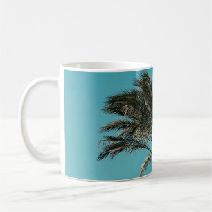 Green palm tree coffee mug