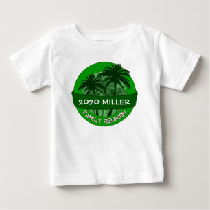 Green palm tree custom year name reunion tshirt
