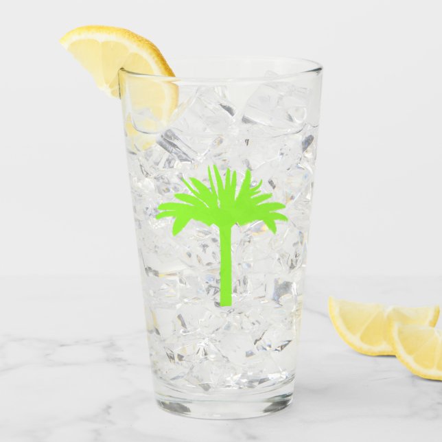 Green Palm Tree Glass (Front Ice)