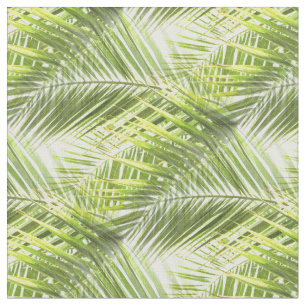 Green Palm Tree Leaves Fabric