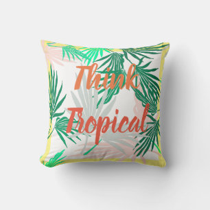 Green Palm Tree Leaves Nature Throw Pillow Cushion