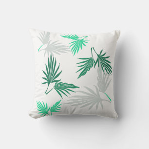 Green Palm Tree Leaves Nature Throw Pillow Cushion