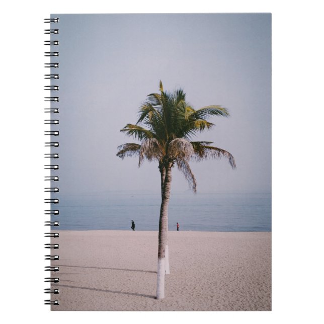 Green palm tree on seashore notebook (Front)
