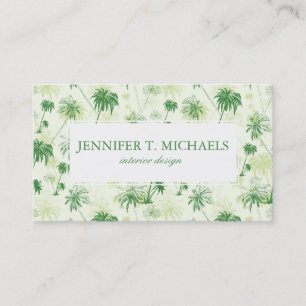 Green Palm Tree Pattern Business Card
