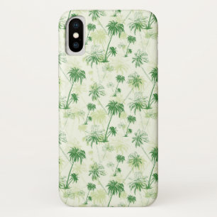 Green Palm Tree Pattern iPhone X Case