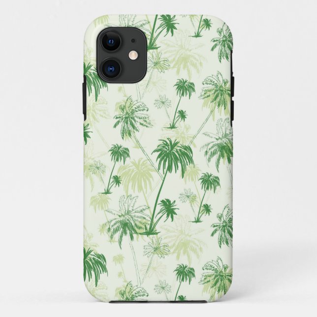 Green Palm Tree Pattern Case-Mate iPhone Case (Back)