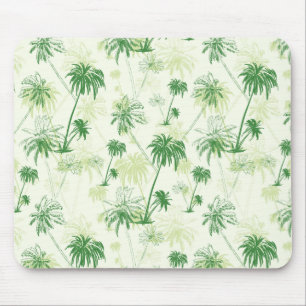 Green Palm Tree Pattern Mouse Pad