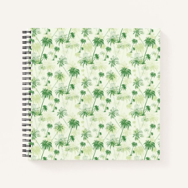Green Palm Tree Pattern Notebook (Front)