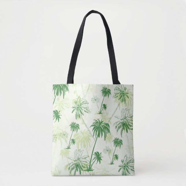 Green Palm Tree Pattern Tote Bag (Front)