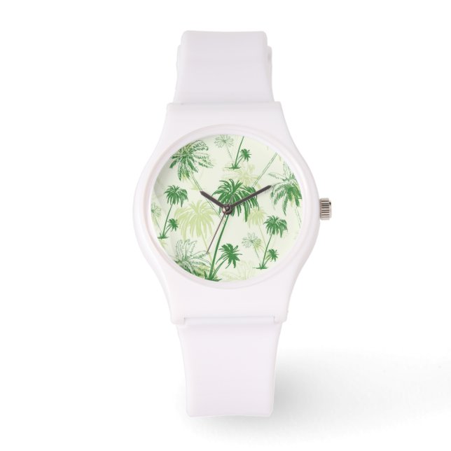 Green Palm Tree Pattern Watch (Front)