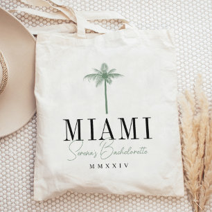 Green Palm Tree Personalised Bachelorette Party Tote Bag