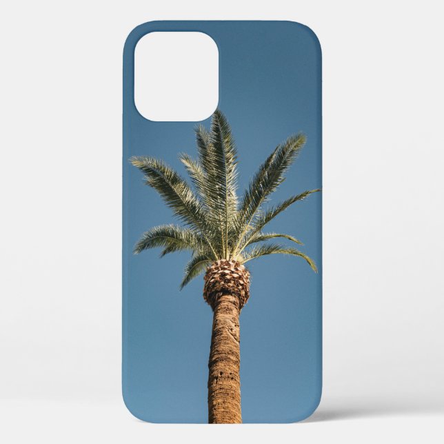 Green palm tree under blue sky in the morning Case-Mate iPhone case (Back)