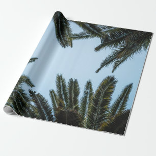 GREEN PALM TREE UNDER WHITE SKY WRAPPING PAPER