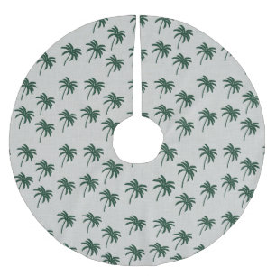 Green Palm Trees Brushed Polyester Tree Skirt