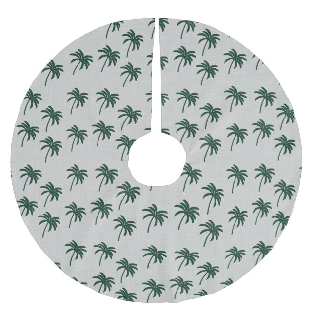 Green Palm Trees Brushed Polyester Tree Skirt (Front)