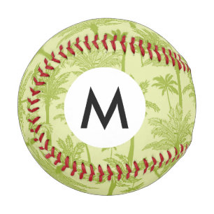 Green Palm Trees Pattern Baseball