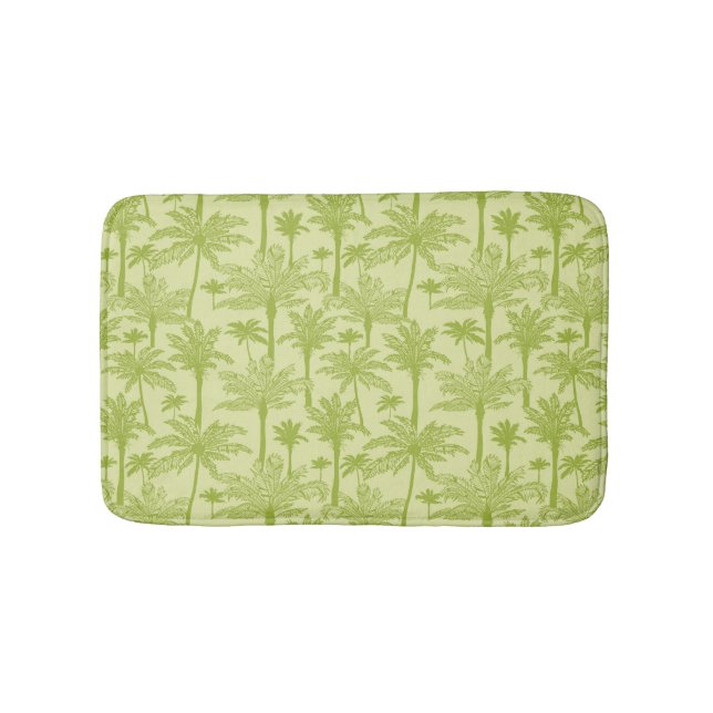 Green Palm Trees Pattern Bath Mat (Front)