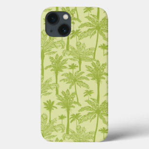 Green Palm Trees Pattern iPhone 13 Case
