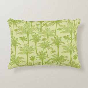 Green Palm Trees Pattern Decorative Cushion