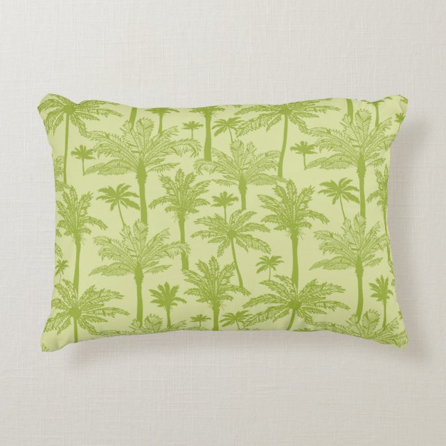 Green Palm Trees Pattern Decorative Cushion (Front)