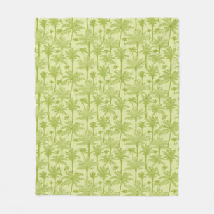Green Palm Trees Pattern Fleece Blanket