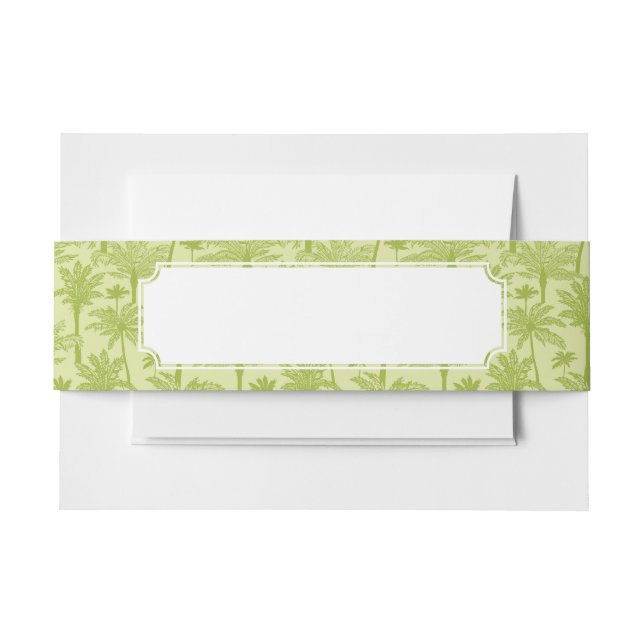 Green Palm Trees Pattern Invitation Belly Band (Front Example)