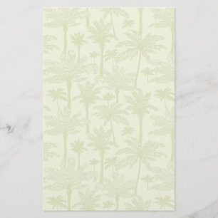 Green Palm Trees Pattern Stationery