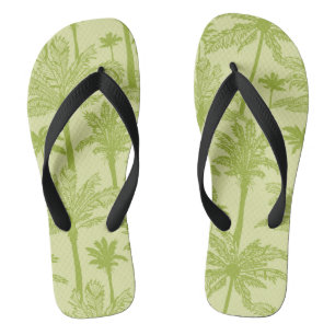 Green Palm Trees Pattern Thongs