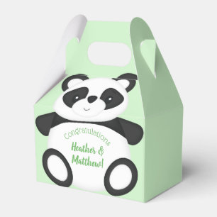 Green Panda Bear Baby Shower Favour Box