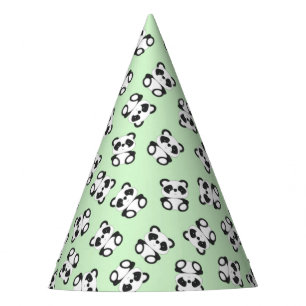 Green Panda Bear Birthday Party Hat