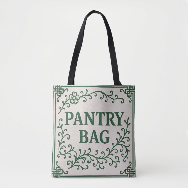 "GREEN PANTRY BAG" - CHINOISERIE TOTE  BAG (Front)