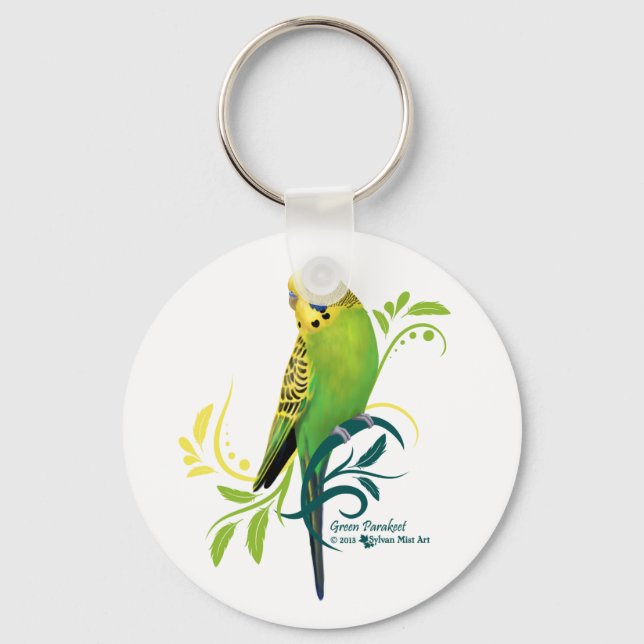 Green Parakeet Key Ring (Front)