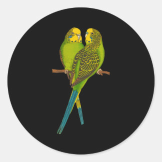 Green Parakeet Parakeets Budgie Bird Classic Round Sticker
