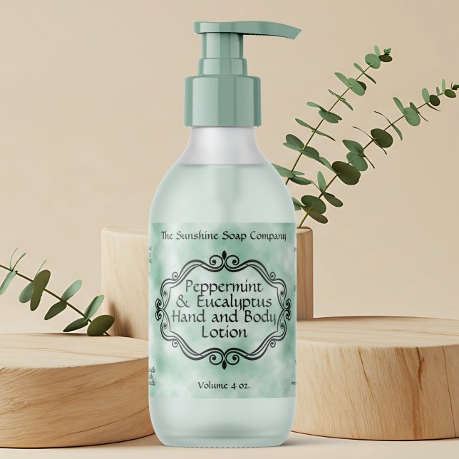Green parchment vintage frame cosmetic label (Creator Uploaded)