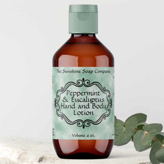 Green parchment vintage frame cosmetic label (Creator Uploaded)