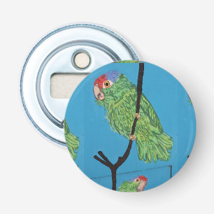 green parrot bottle opener