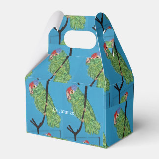 green parrot candy tin favour box