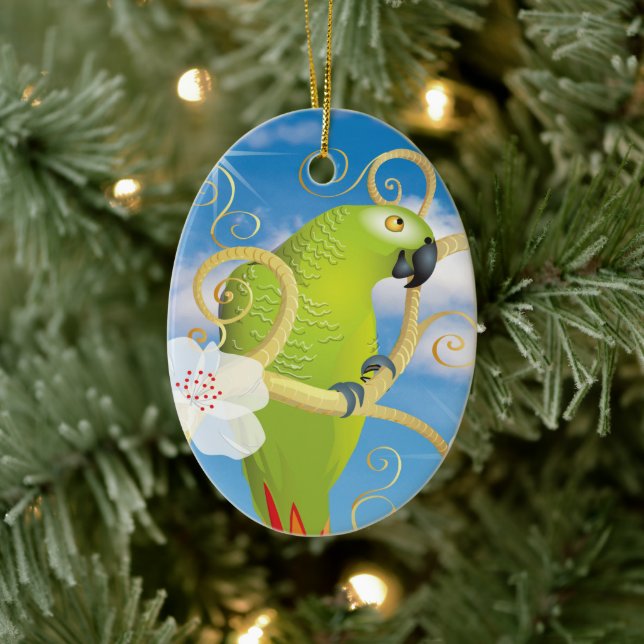 Green Parrot Christmas Tree Ornament (Tree)