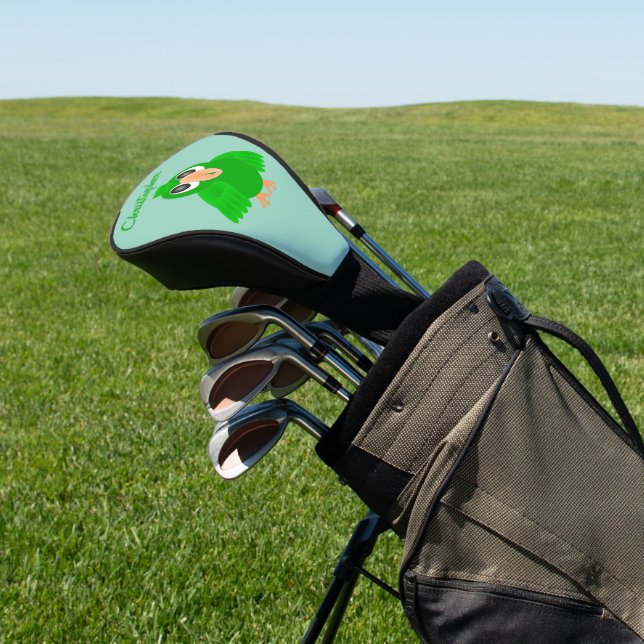 Green Parrot Design Golf Head Cover (In Situ)